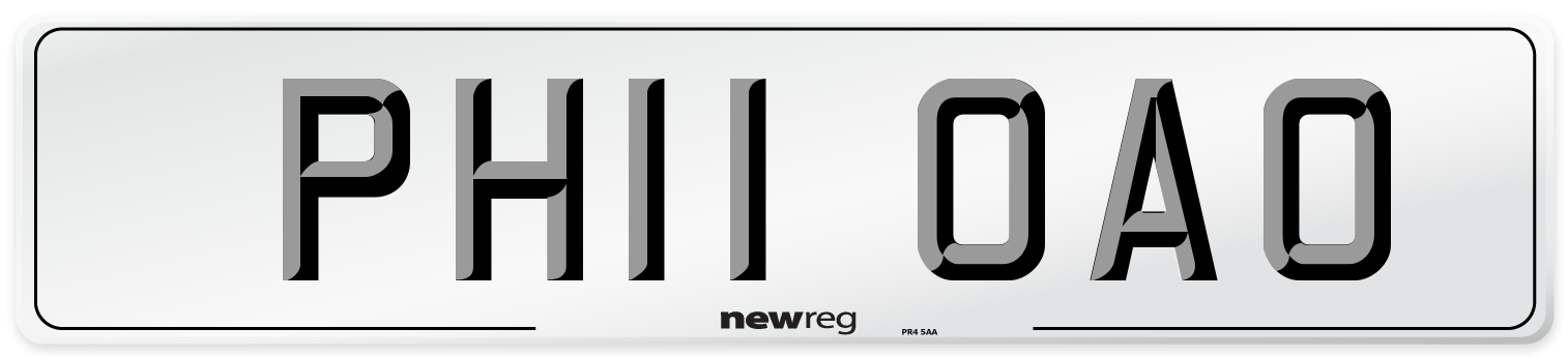 PH11 OAO Number Plate from New Reg